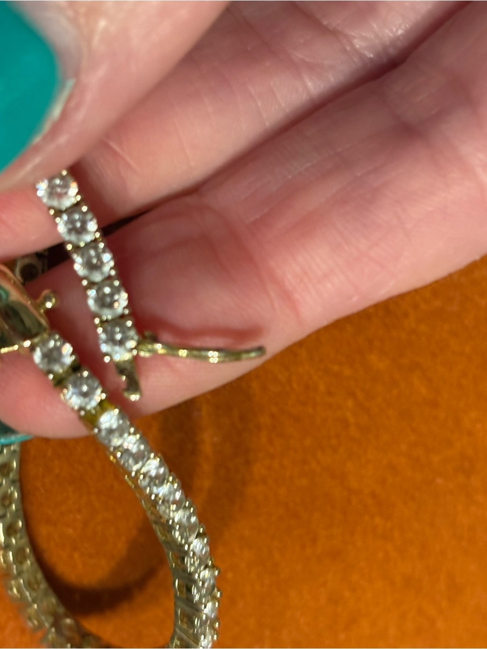 14K Gold Plated Tennis Bracelet w/ CZ stones - Picture 7 of 8